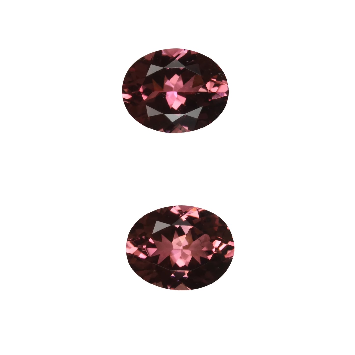 9x7mm Oval Deep Pink Tourmaline Pair
