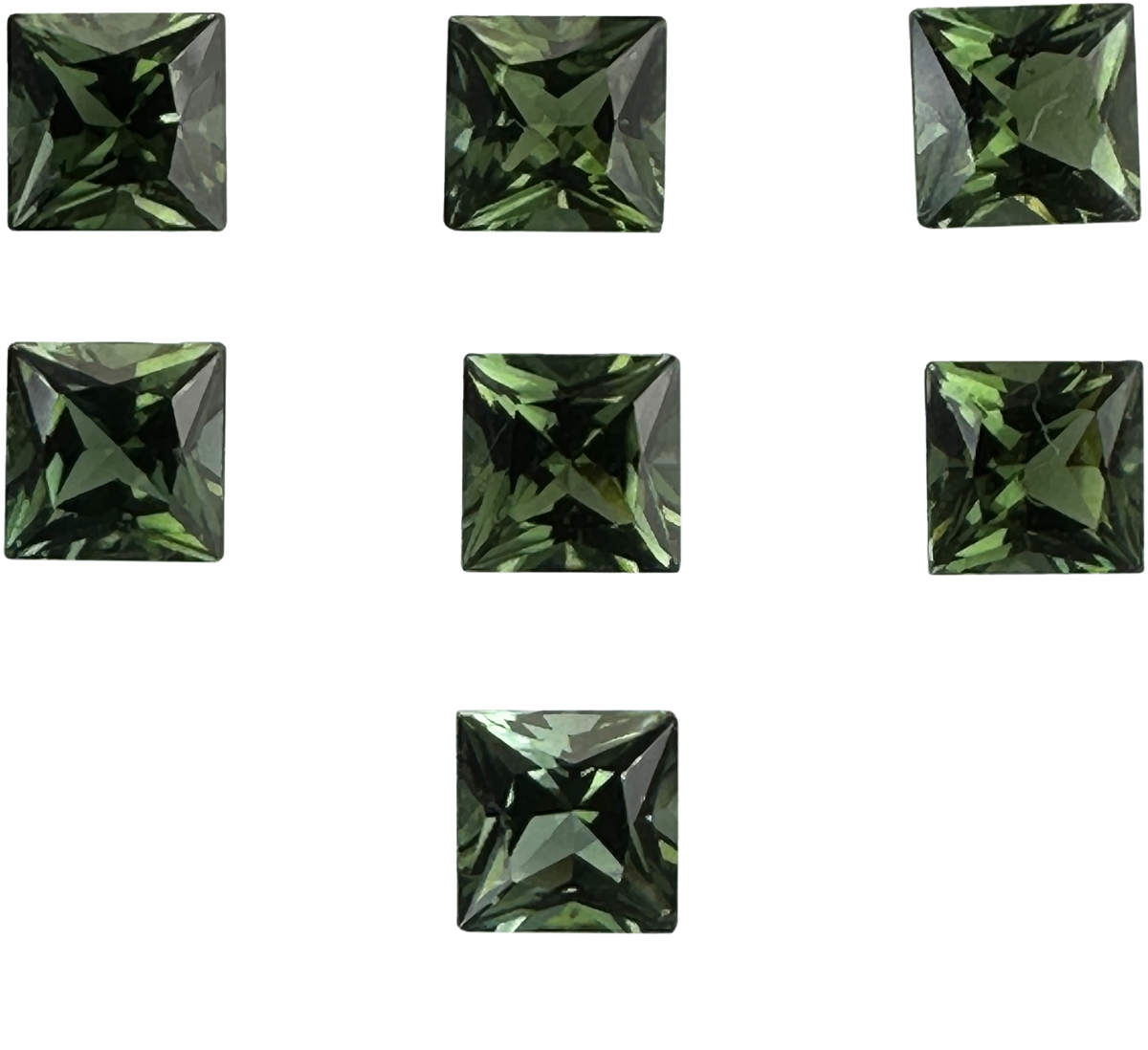 6mm Princess Cut Green Tourmaline