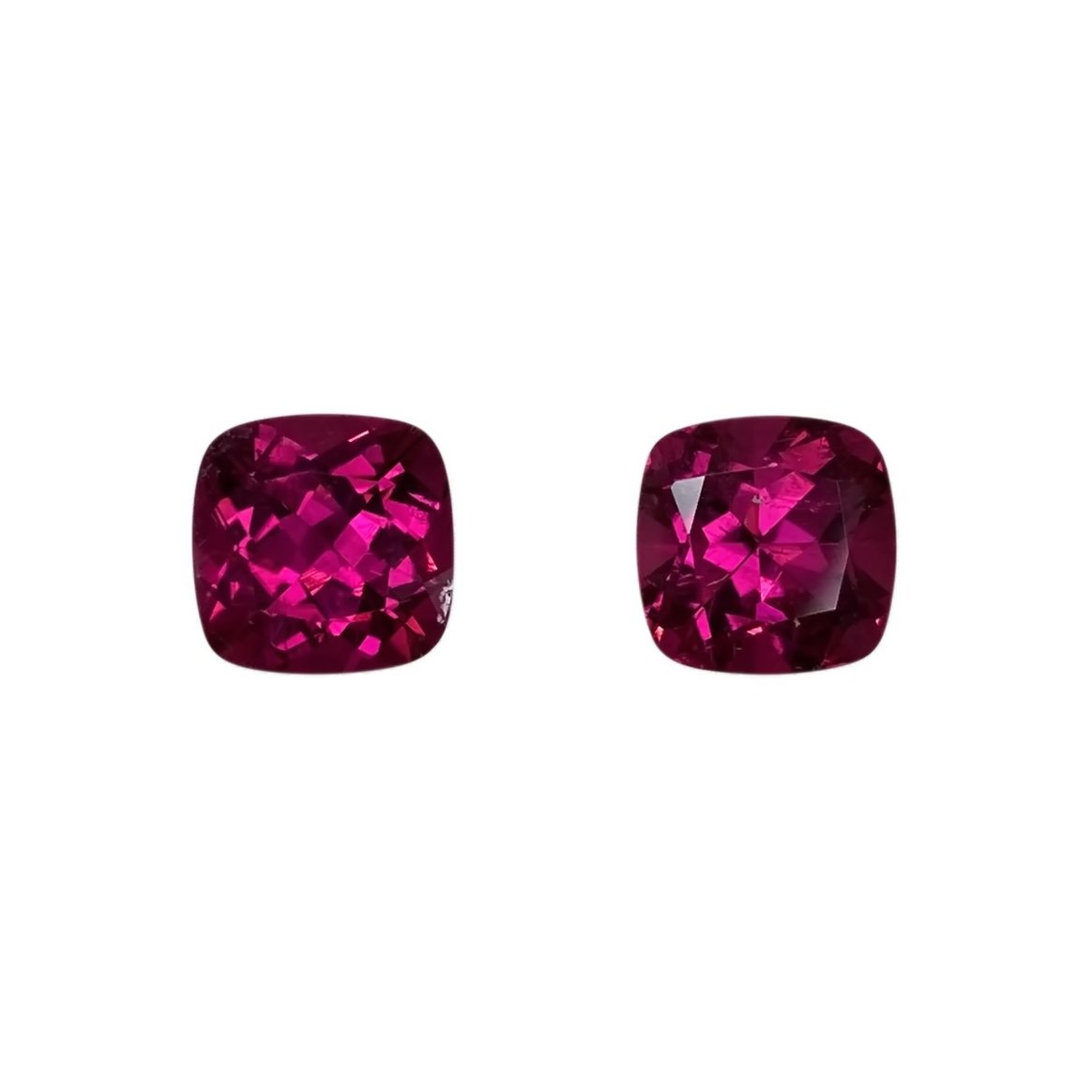 8mm Cushion Fuchsia Color Rubellite Pair