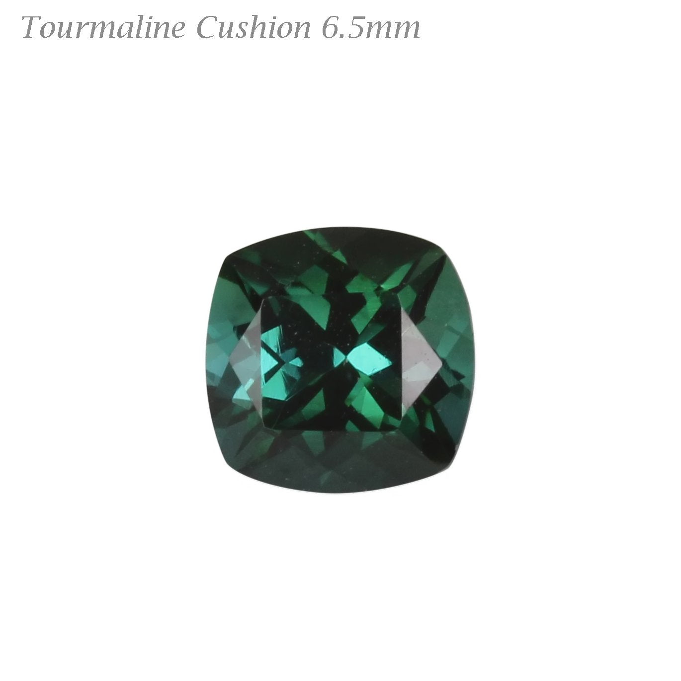 6.5mm Cushion Medium Blue-Green Tourmaline