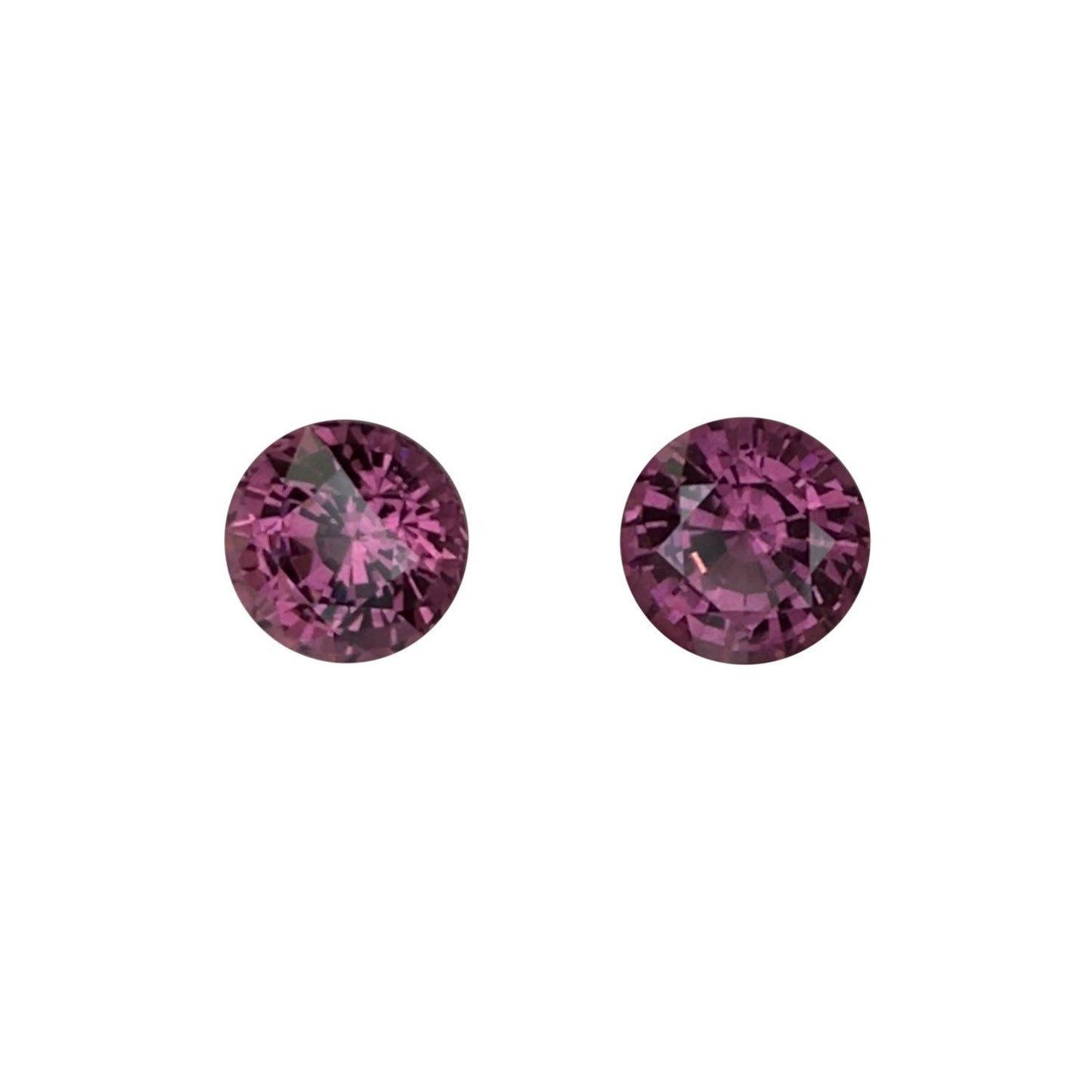 7mm Round Mauve Malaya Garnet Pair