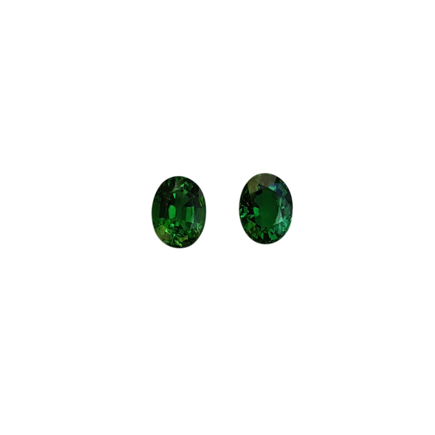 9x7mm Oval Fine Green Chrome Tourmaline Pair