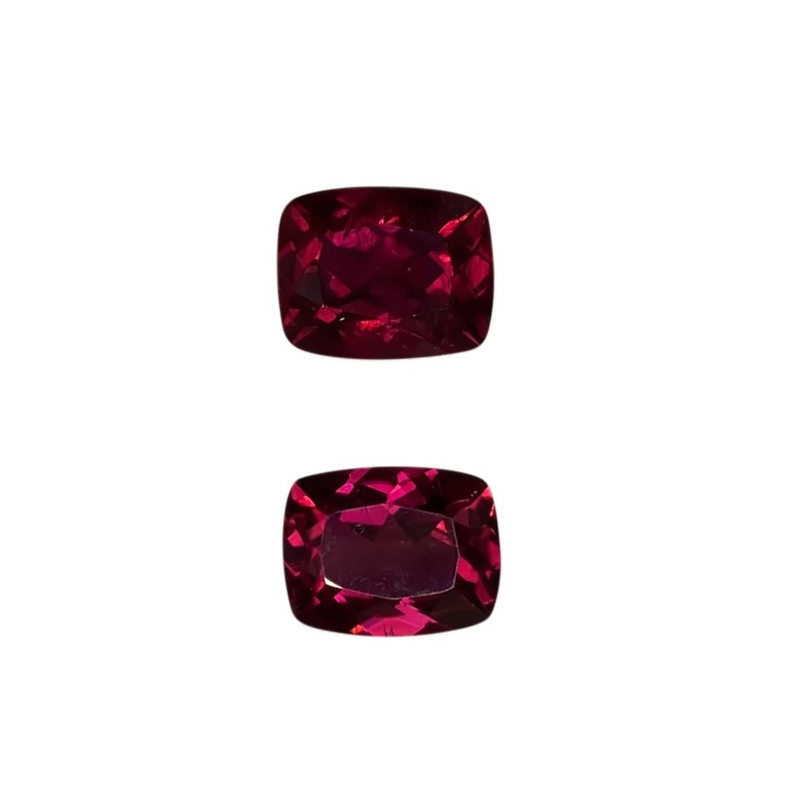 10x8mm Cushion Reddish Color Rubellite Pair