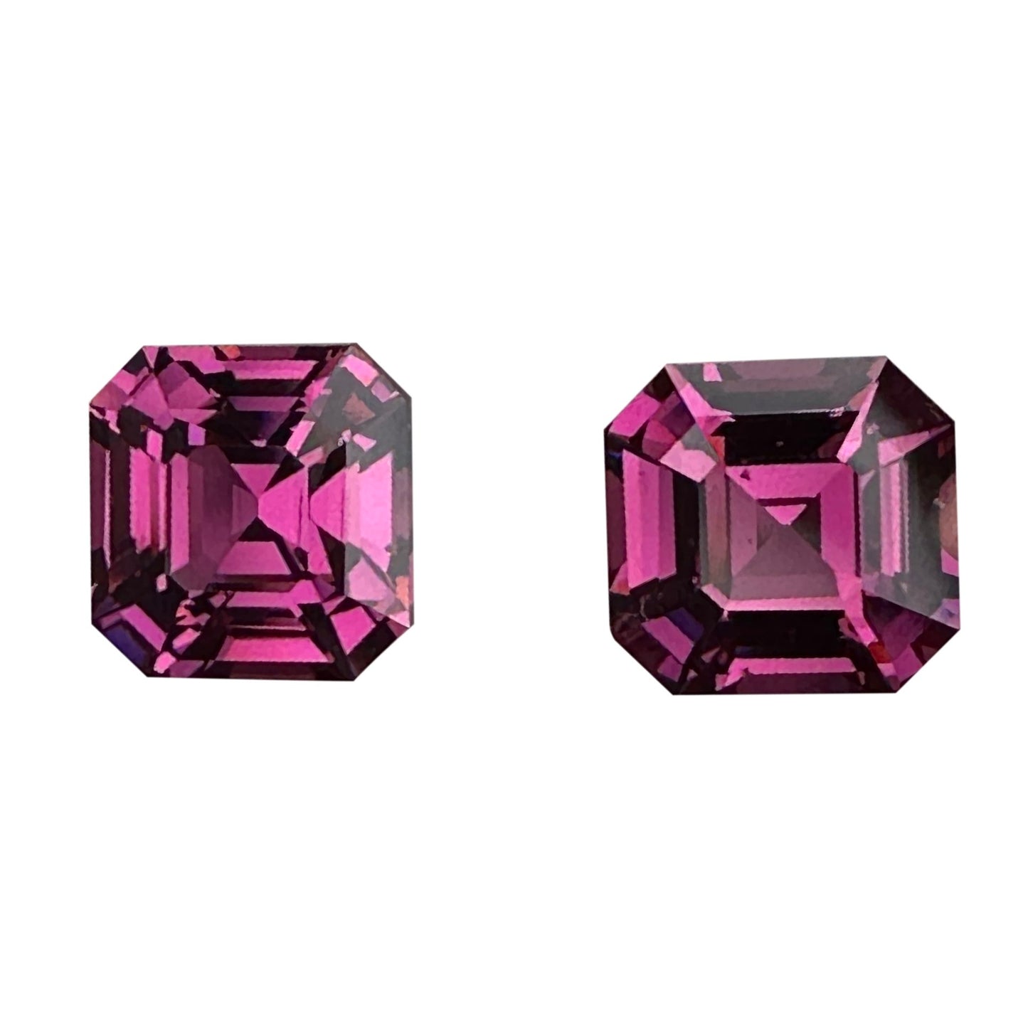 10.44ct Octagon Magenta Rhodolite Pair