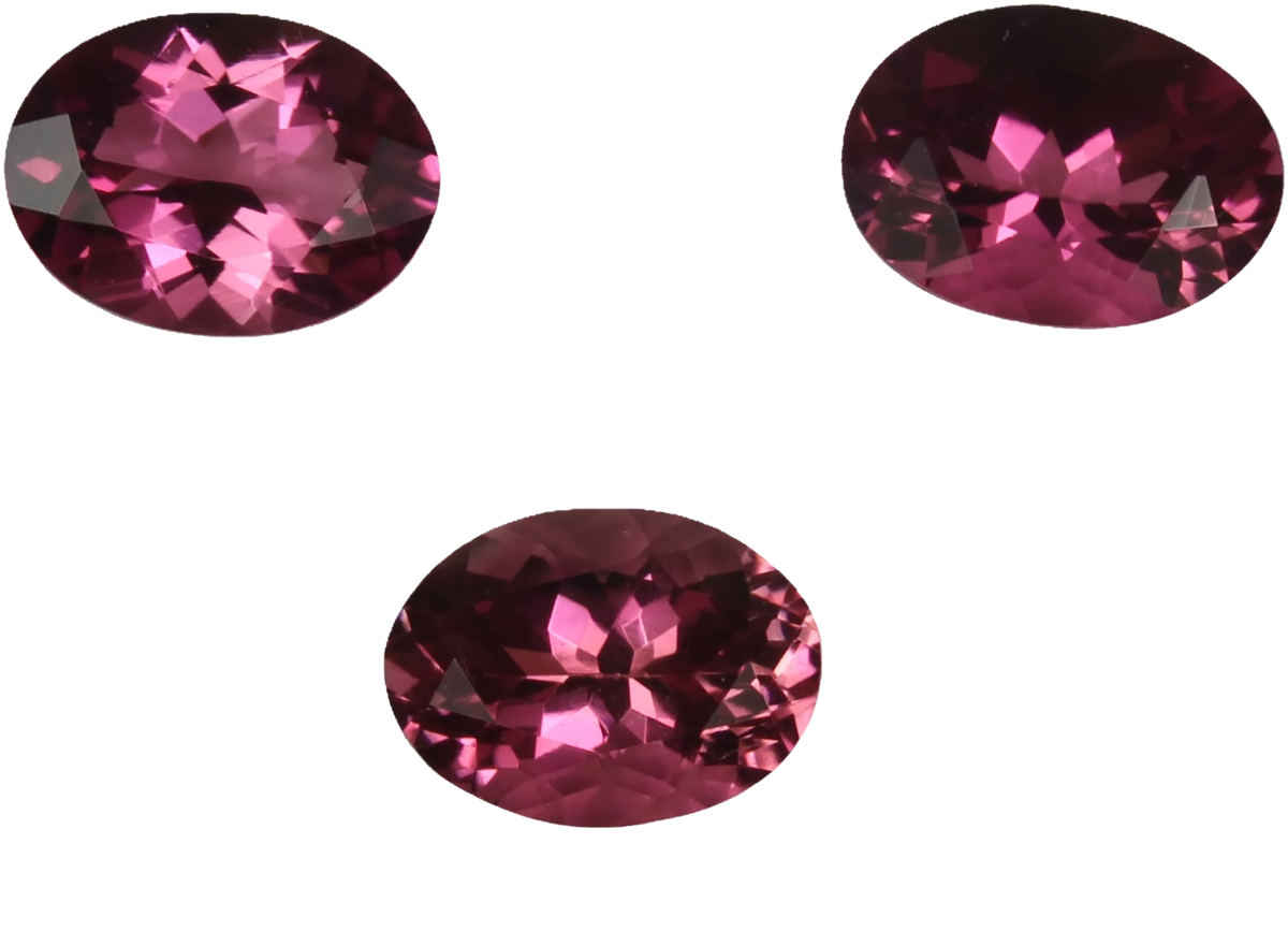 7.5x5.5mm Oval Deep Pink Tourmaline Set