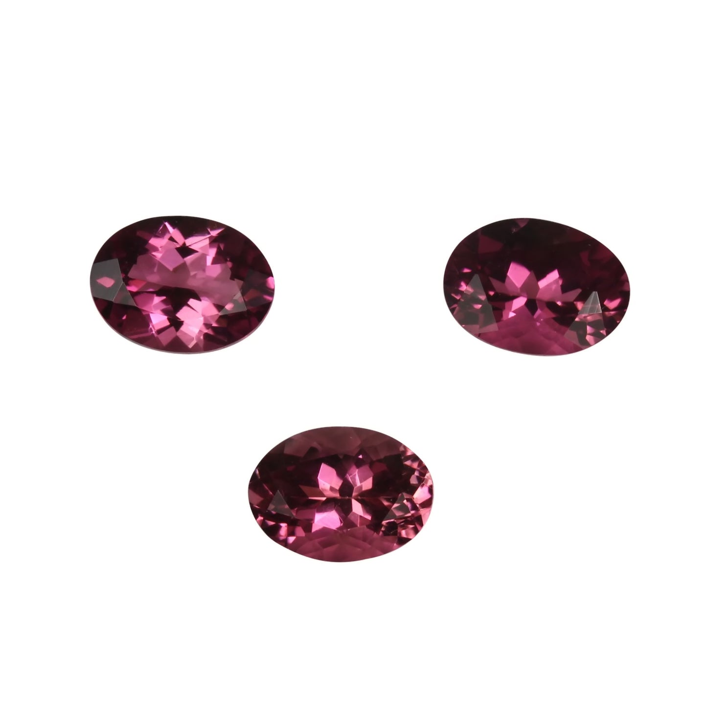 7.5x5.5mm Oval Deep Pink Tourmaline Set