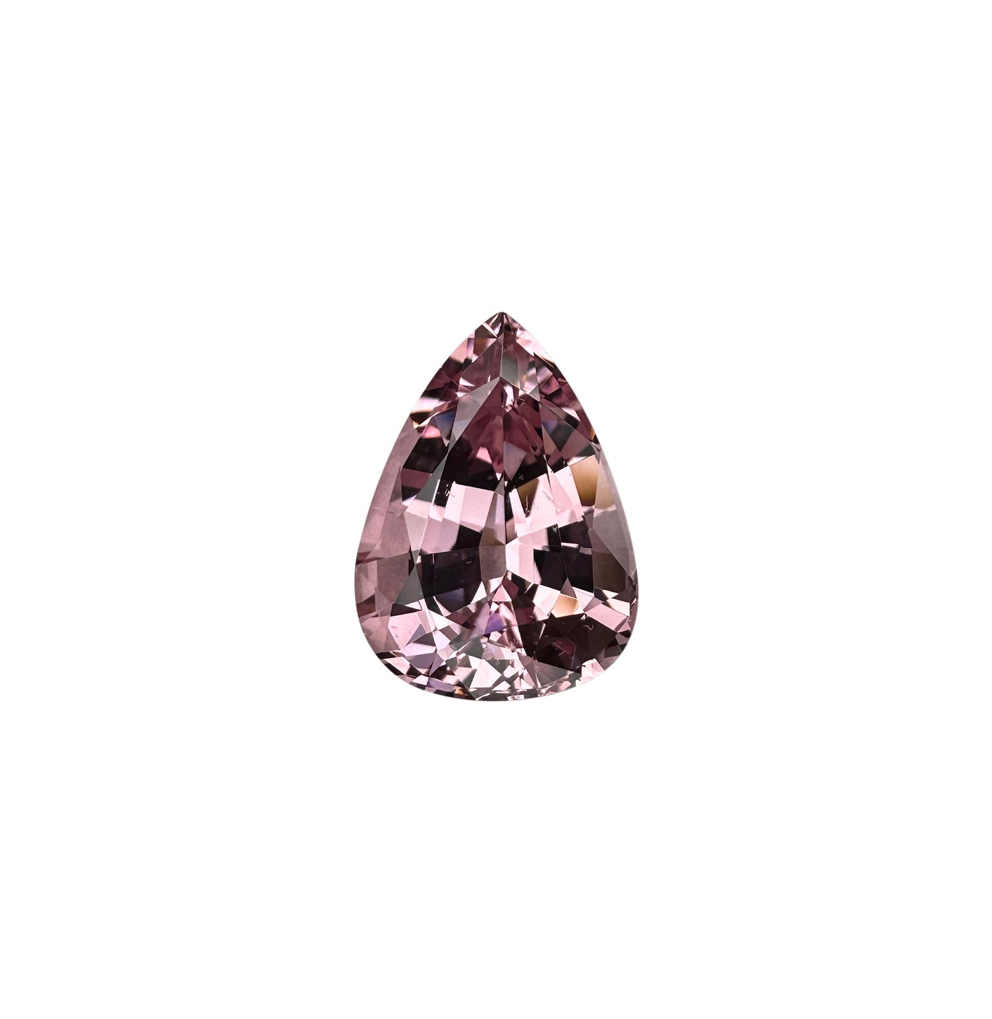 3.85ct Pear Shape Light Peach Malaya Garnet