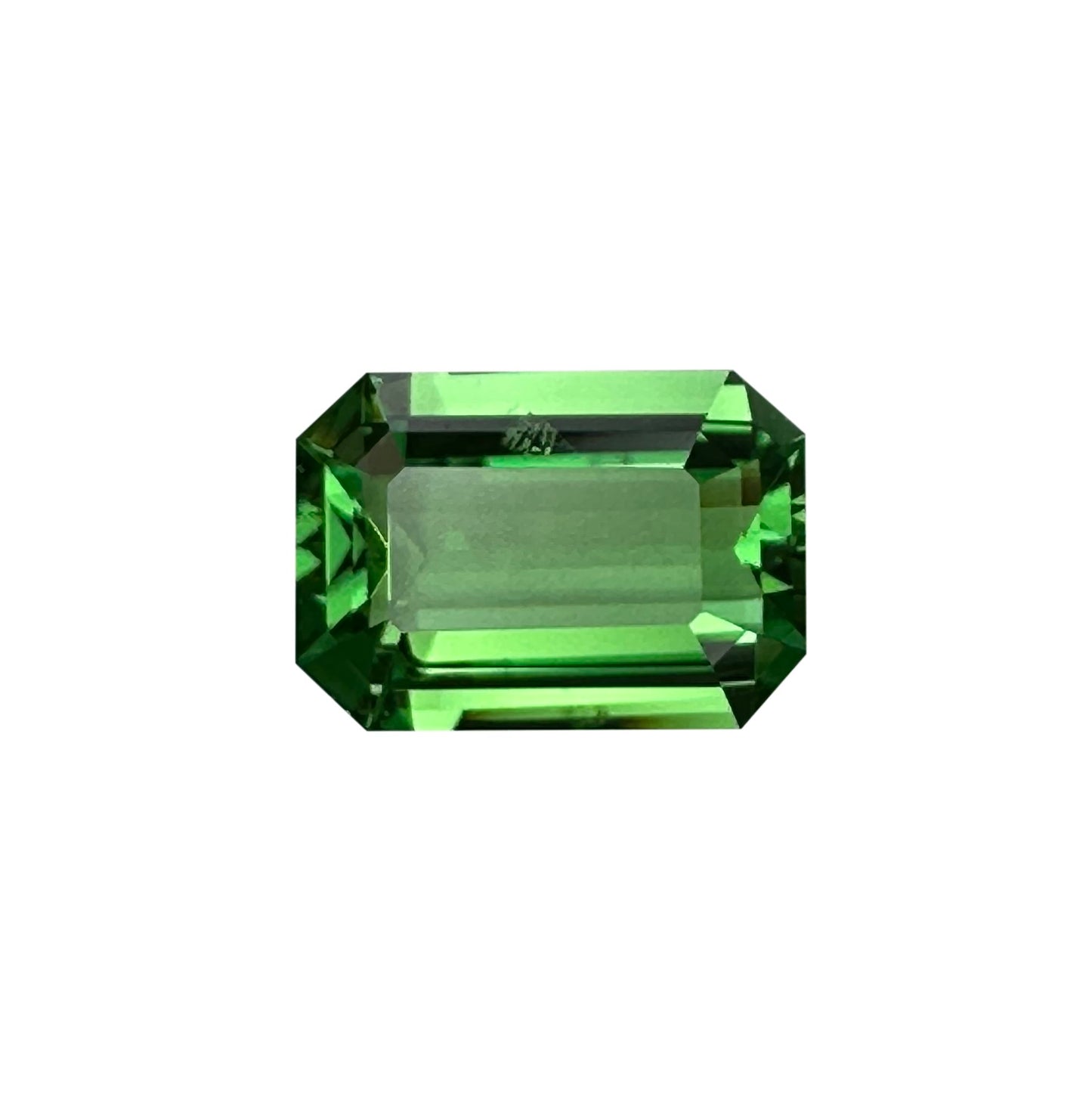 2.05ct Emerald Cut Bright Yellowish Green Tsavorite