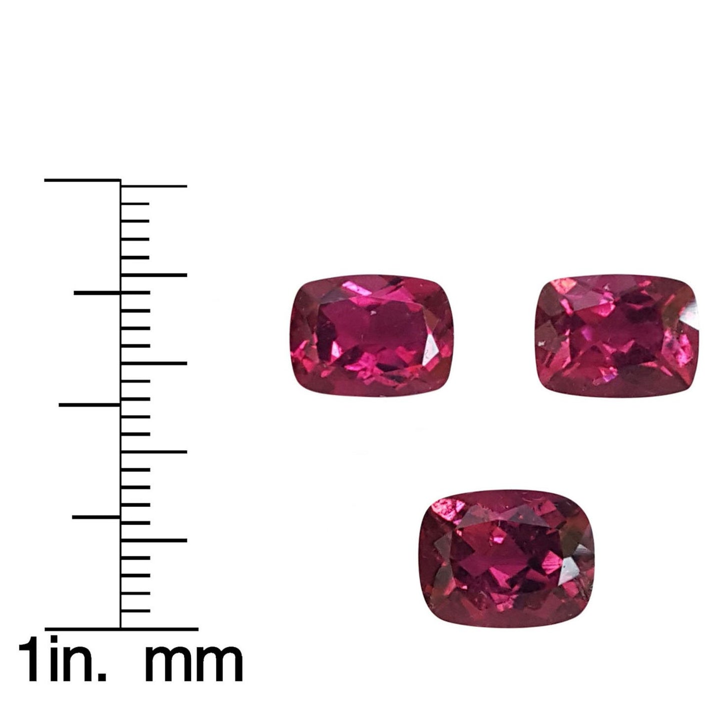 10x8mm Cushion Rubellite Set