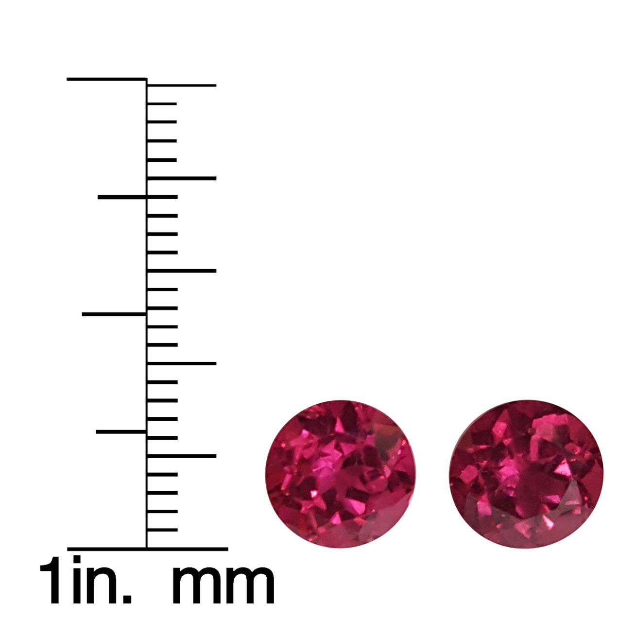8mm Round AA Color Rubellite Pair
