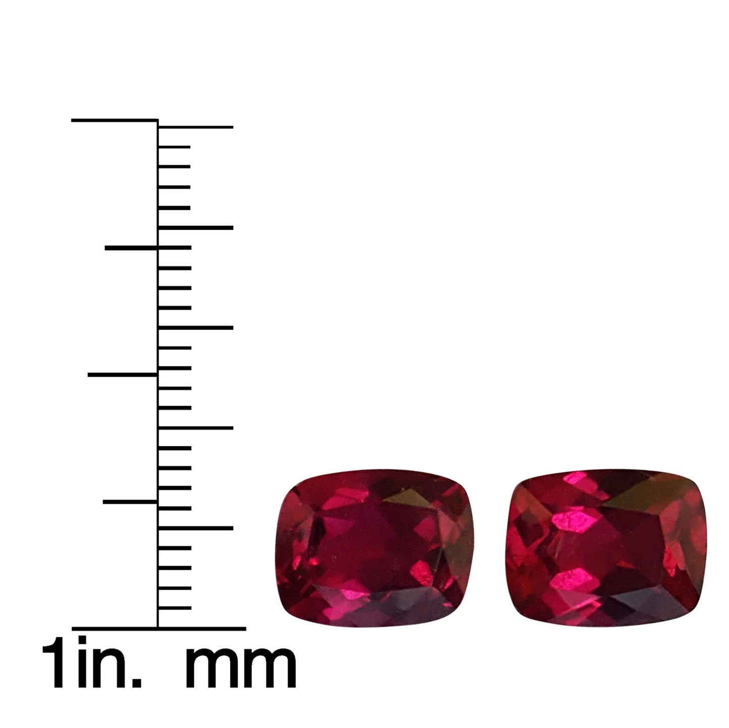10x8mm Cushion Rubellite Pair