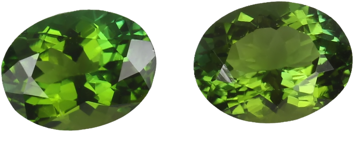 9x7mm Oval Mint Green Tourmaline Pair