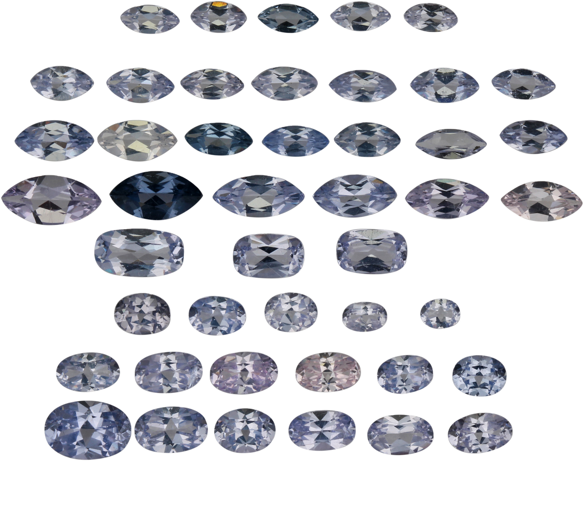 Mixed Shape Light Violet Spinel