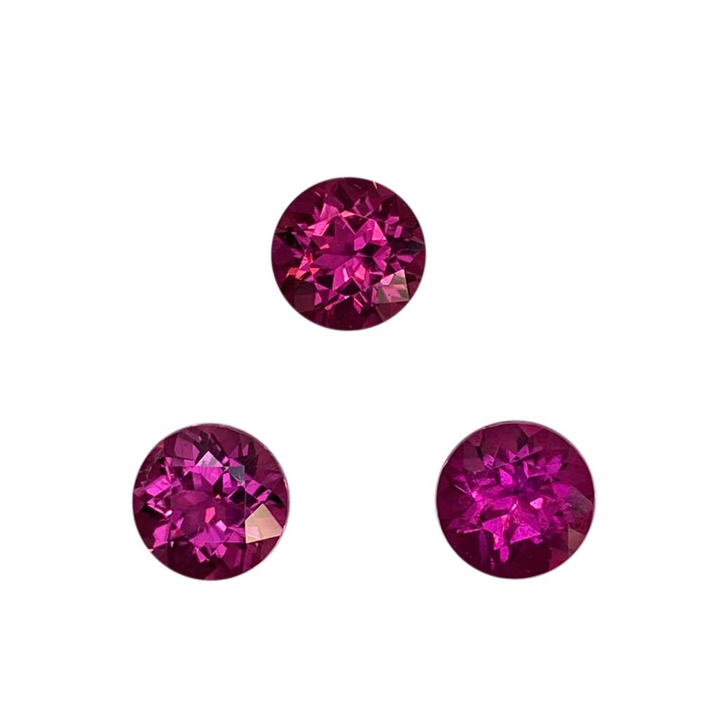 7mm Round Fuchsia Color Rubellite