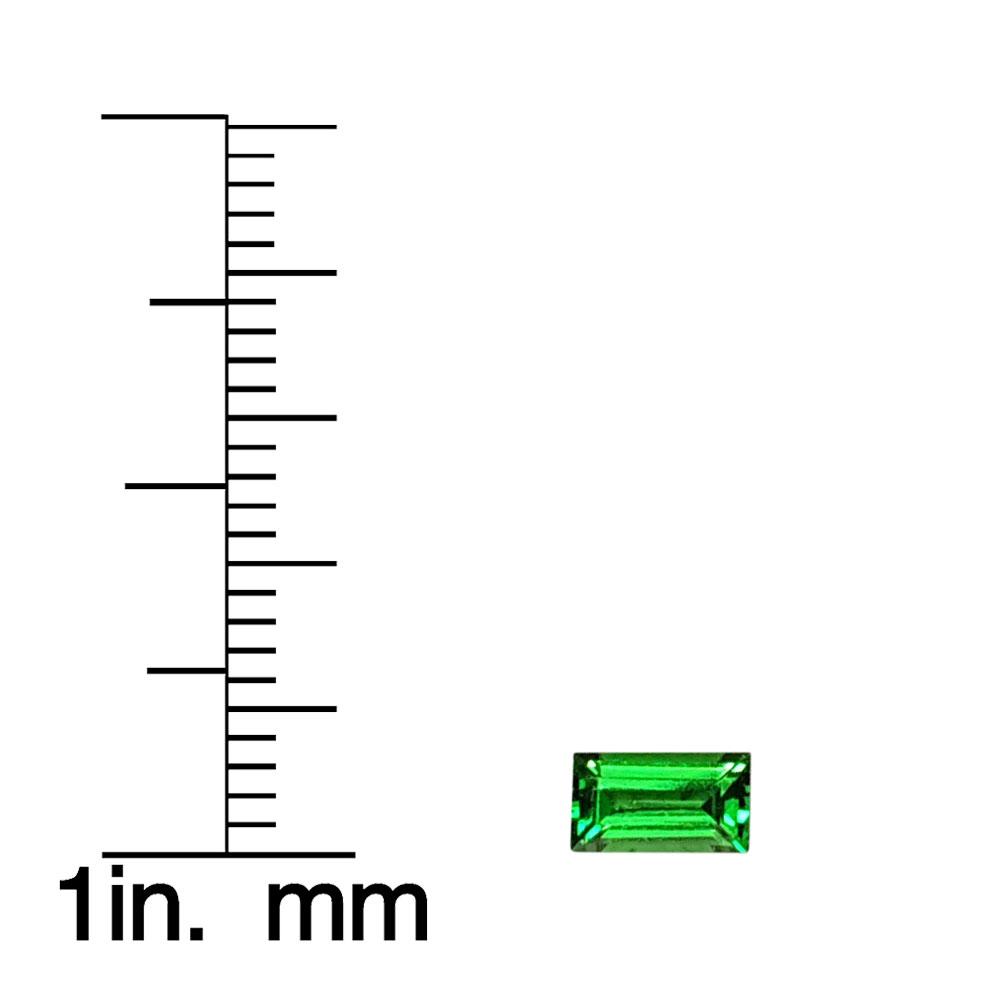 6.5x3.5mm Baguette Fine Intense Green Tsavorite