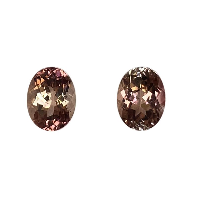 9x7mm Oval Peach Tourmaline Pair