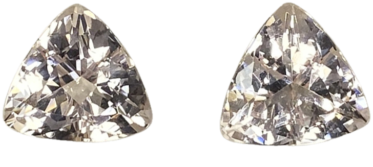13mm Trillion Peach Morganite Pair