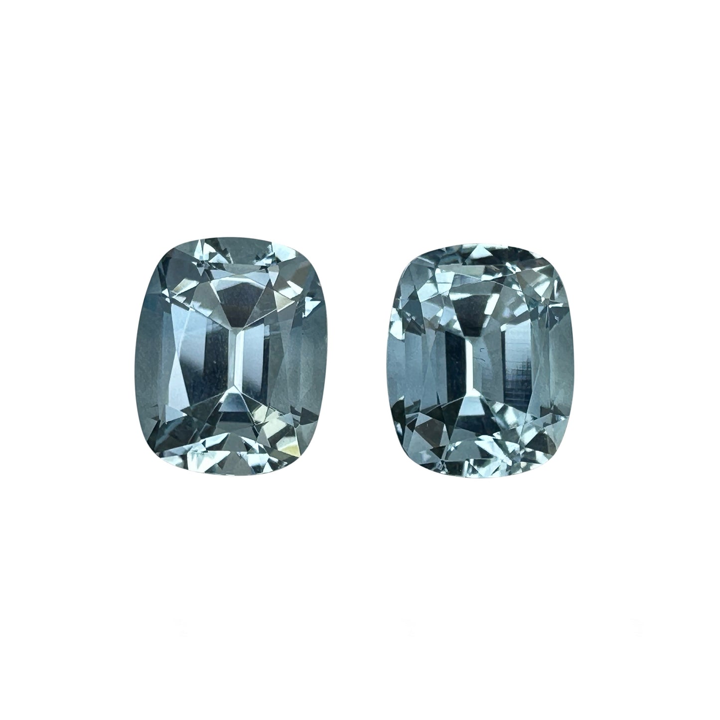 10x8mm Cushion Very Light Aquamarine Pair