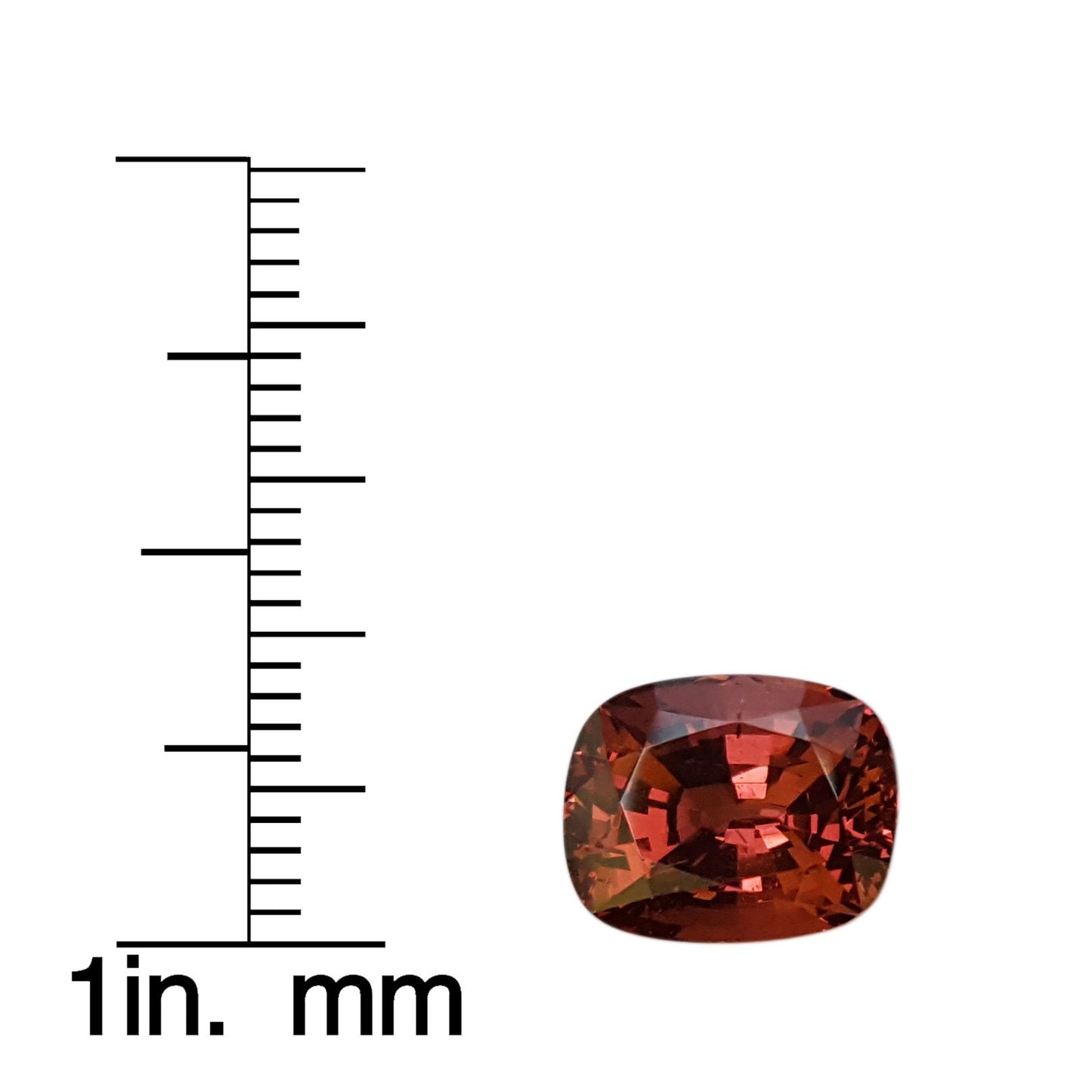 5.81ct Cushion Peach Malaya Garnet