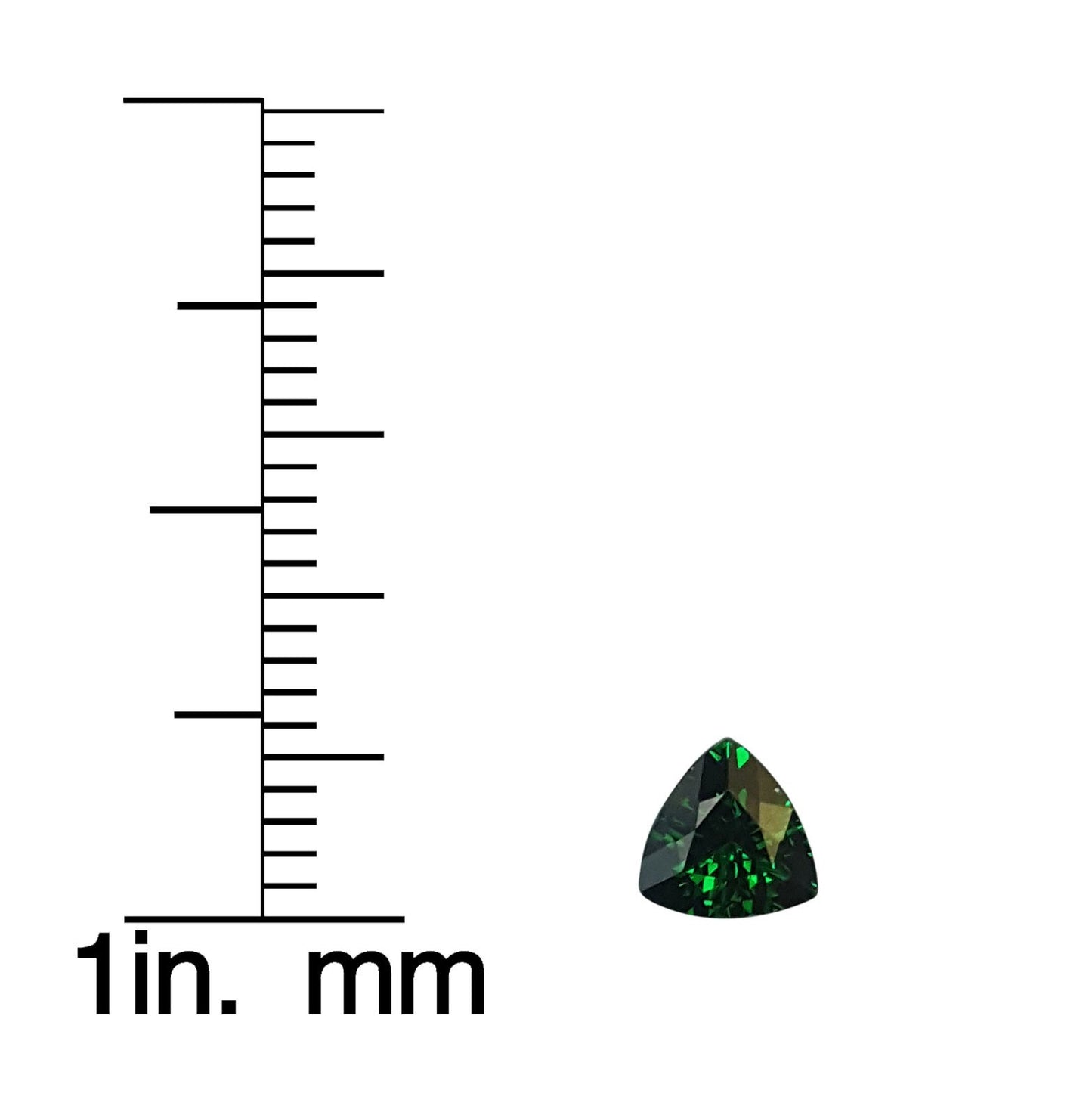 5.5mm Trillion Deep Saturated Green Tsavorite