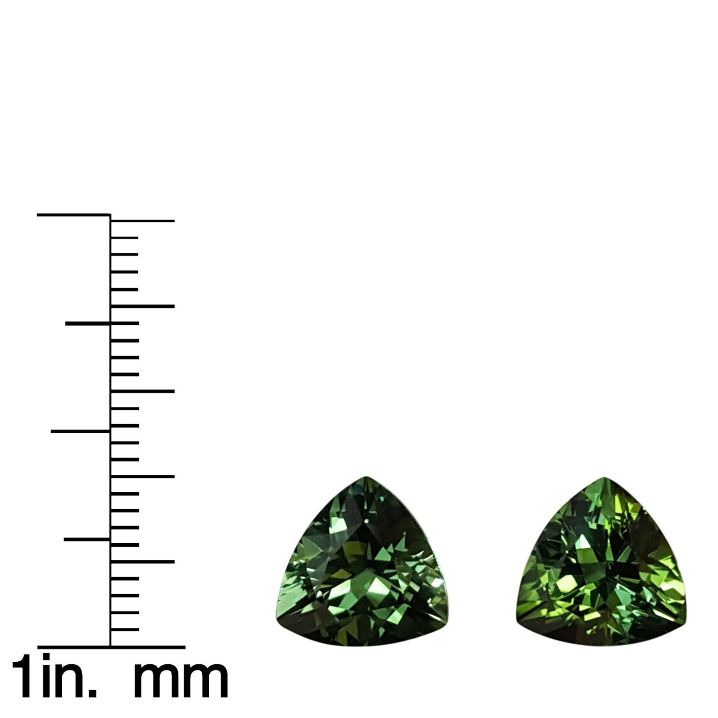 10mm Trillion Mint Green Tourmaline Pair