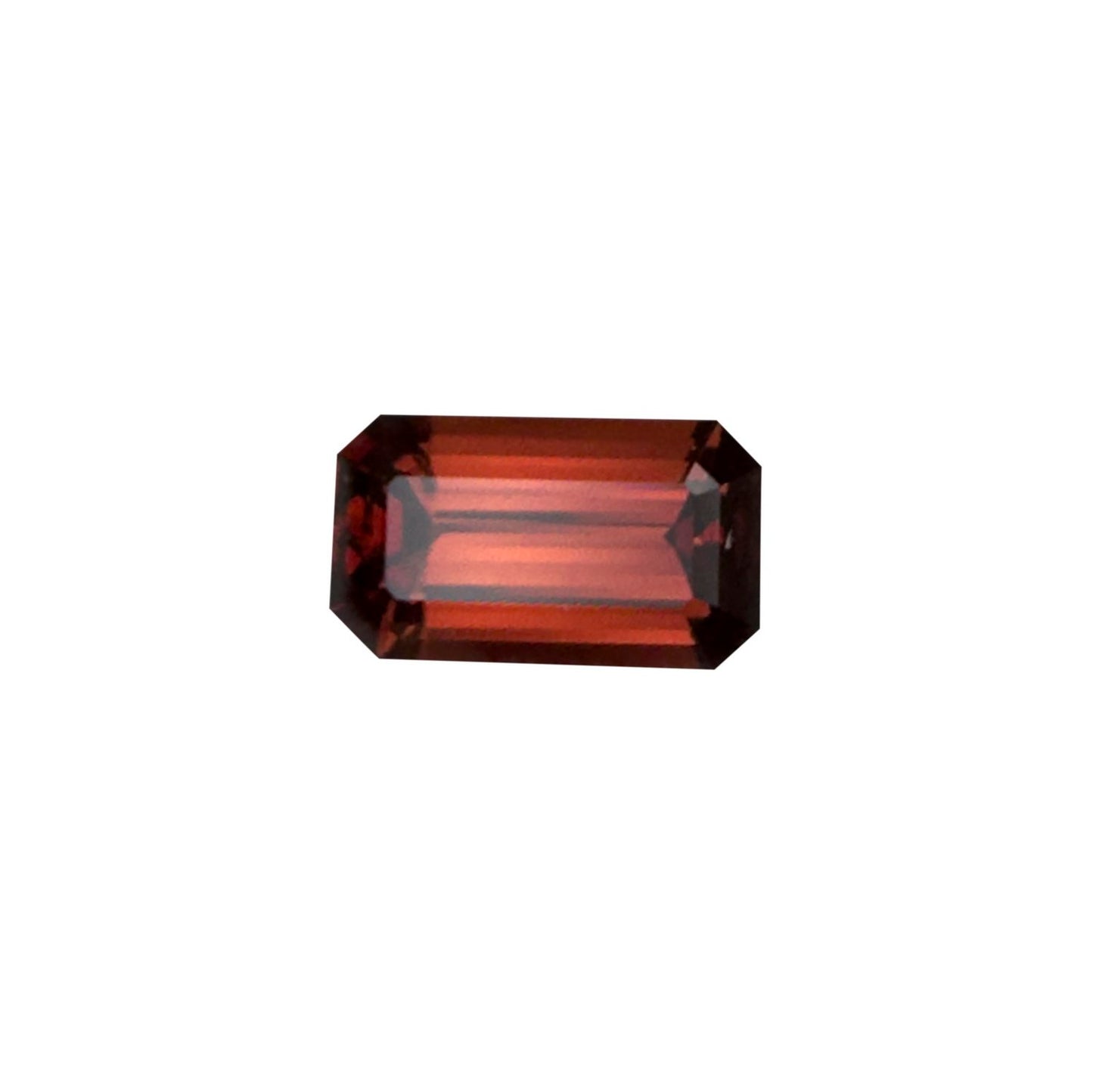 2.74ct Emerald Cut Deep Orange Malaya Garnet