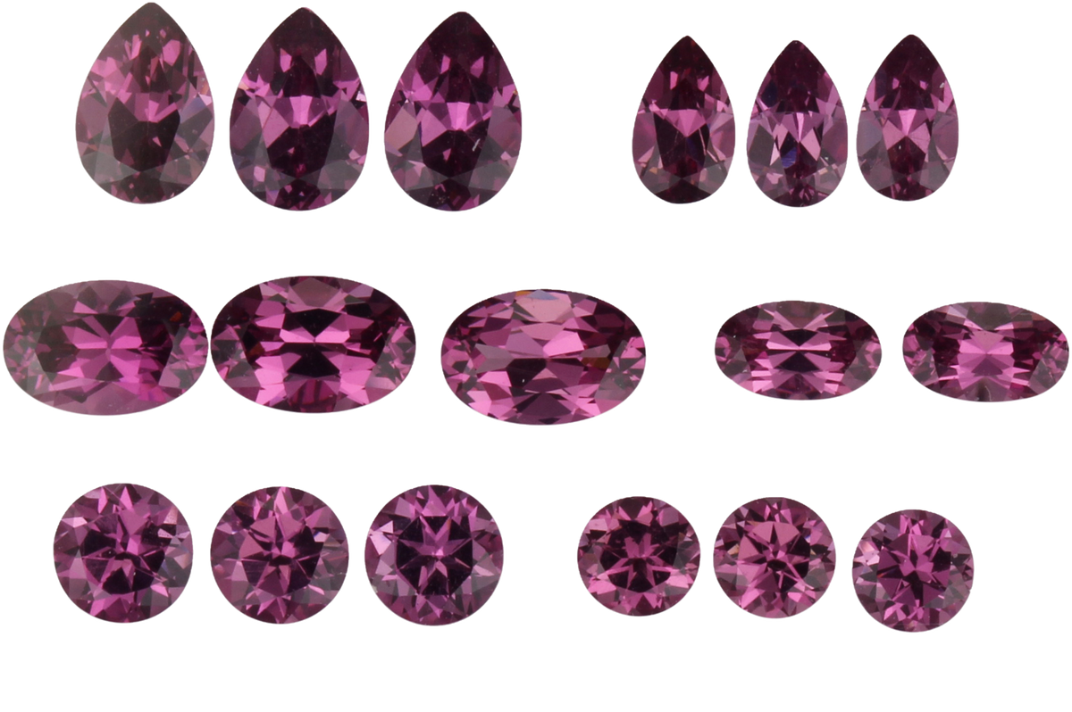 Mixed Shape Magenta Garnet