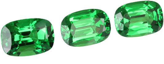 10.22ct Cushion Fine Intense Green Tsavorite Set