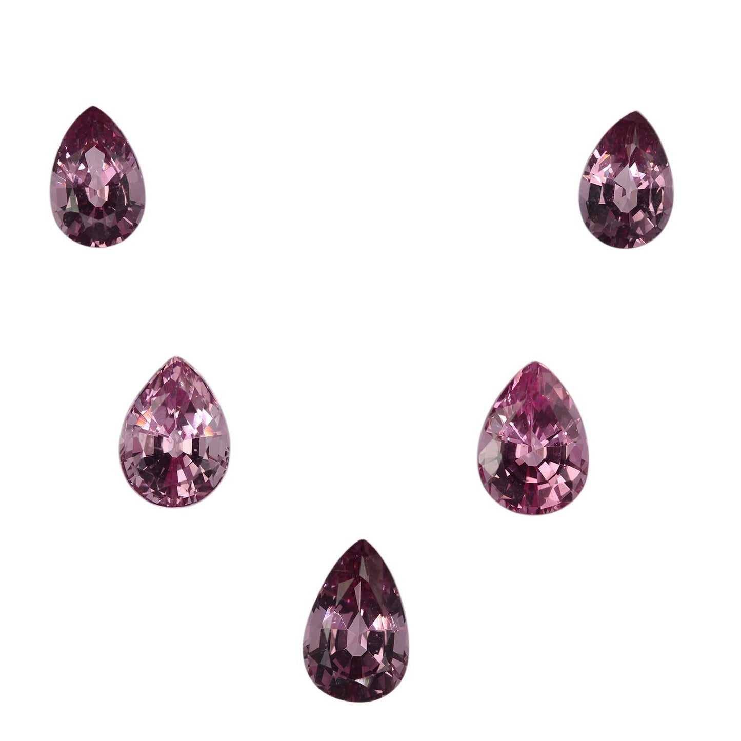 3.82ct Pear Shape Medium Pink Spinel Suite