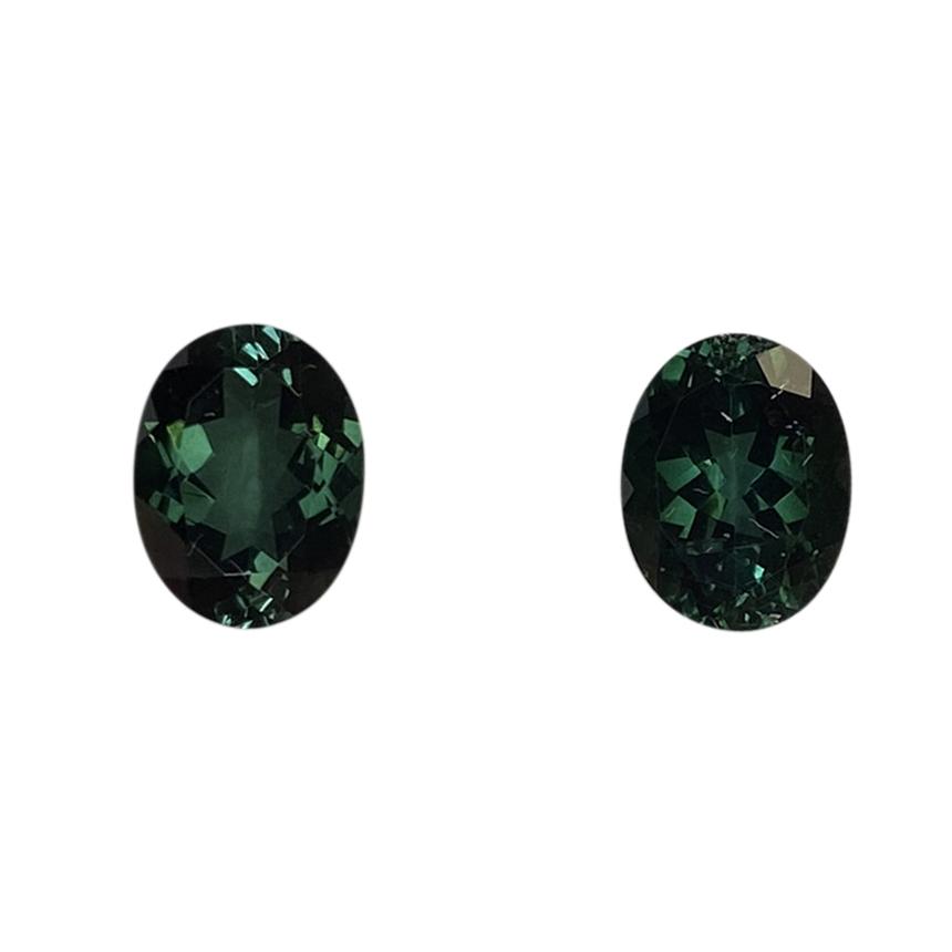 9x7mm Oval Deep Green Tourmaline Pair