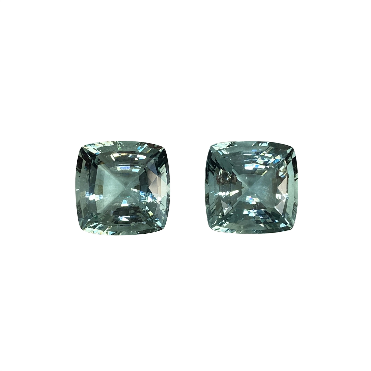38.28ct Cushion Seafoam Beryl Pair