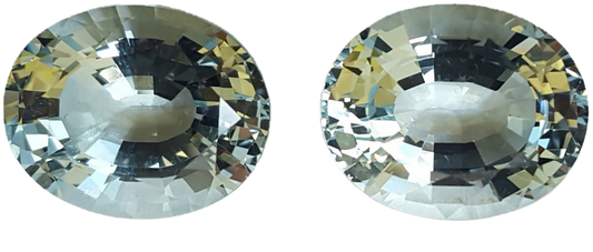 19.76ct Oval A Color Aquamarine Pair