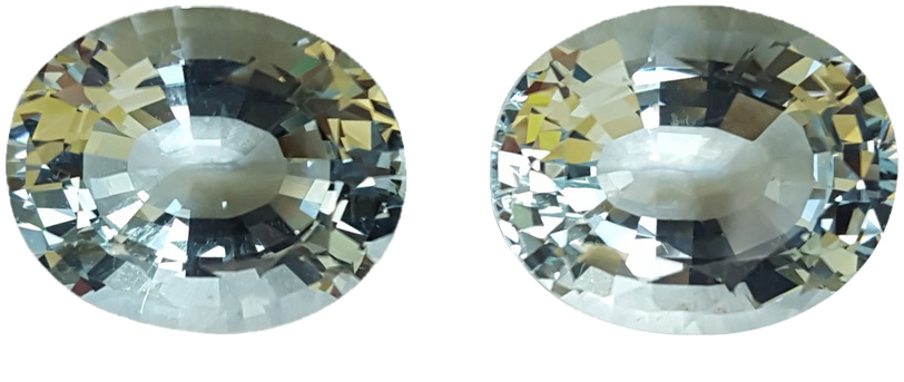 19.76ct Oval A Color Aquamarine Pair