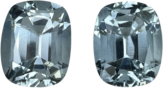 10x8mm Cushion Very Light Aquamarine Pair
