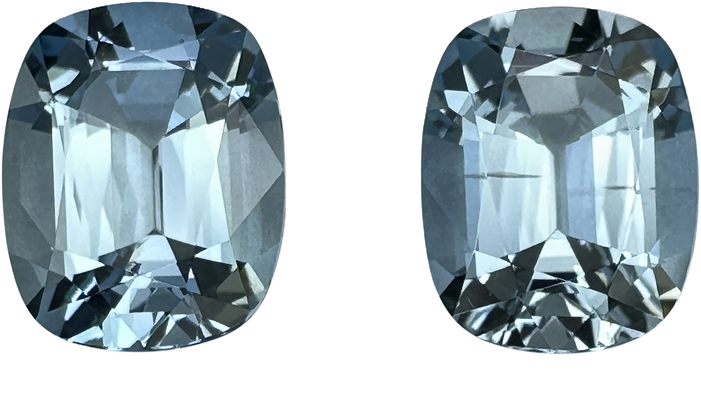 10x8mm Cushion AA Color Aquamarine Pair