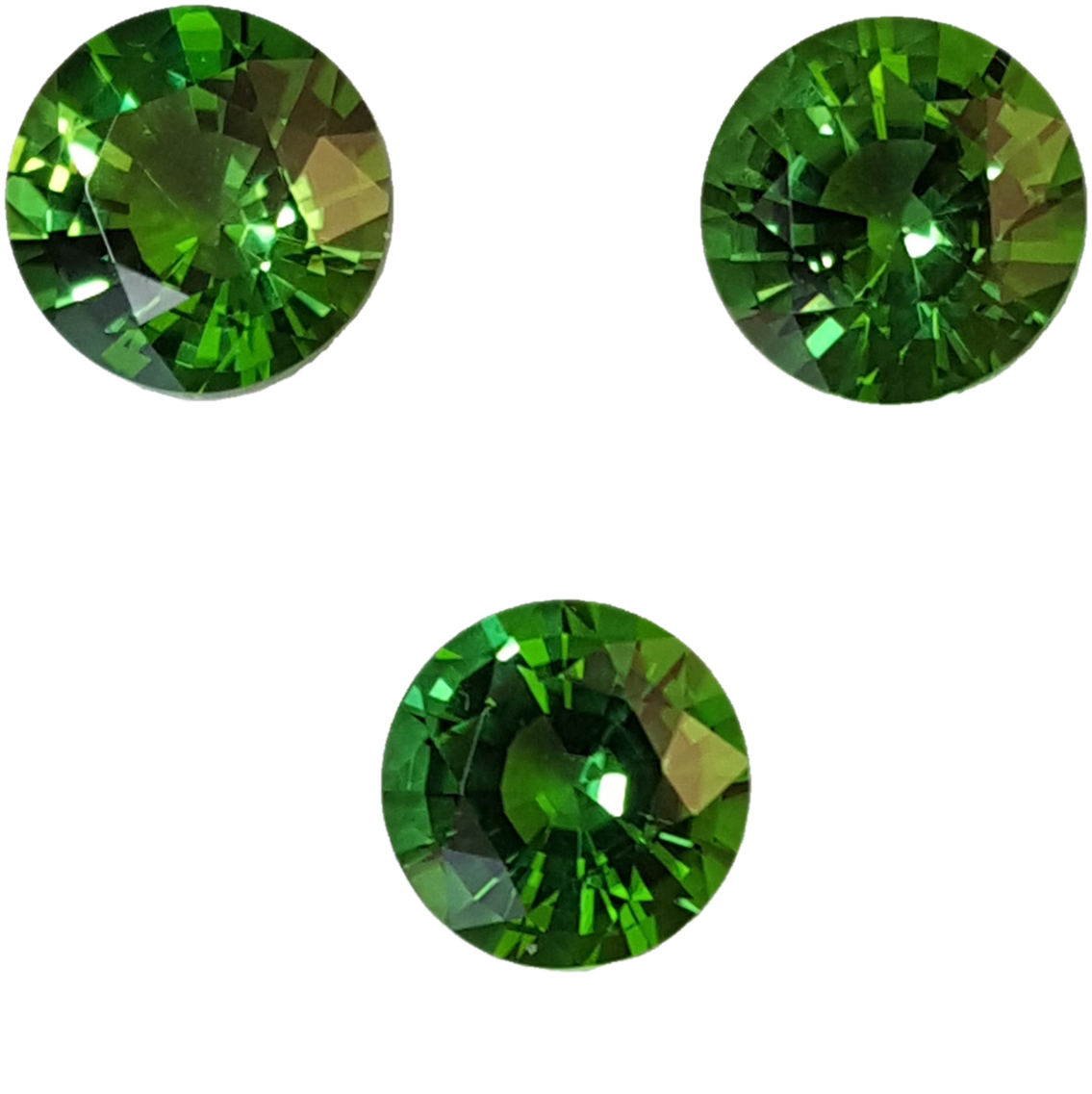 7.5mm Round Fine Green Chrome Tourmaline Pair