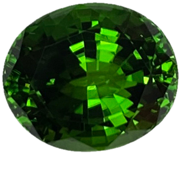 7.37ct Oval Bright Yellowish Green Chrome Tourmaline