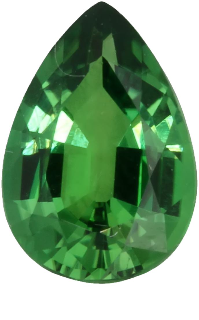 1.36ct Pear Shape Medium Green Chrome Tourmaline