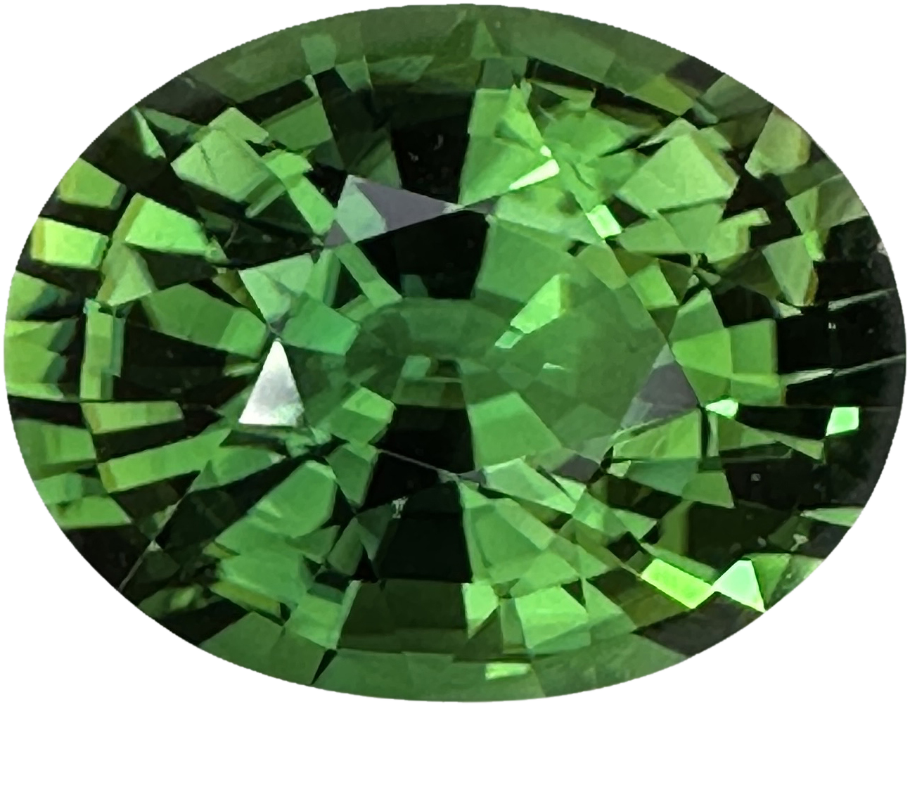7.35ct Oval Medium Green Chrome Tourmaline