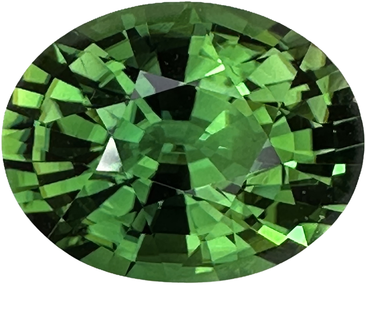7.35ct Oval Medium Green Chrome Tourmaline