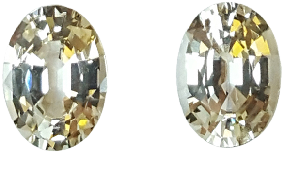 8x6mm Oval Near Colorless Grossular Garnet Pair