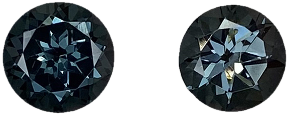 6mm Round Deep Grey Spinel Pair