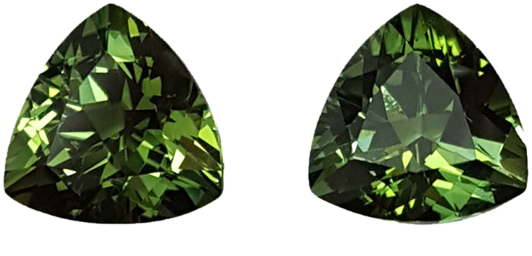 10mm Trillion Mint Green Tourmaline Pair