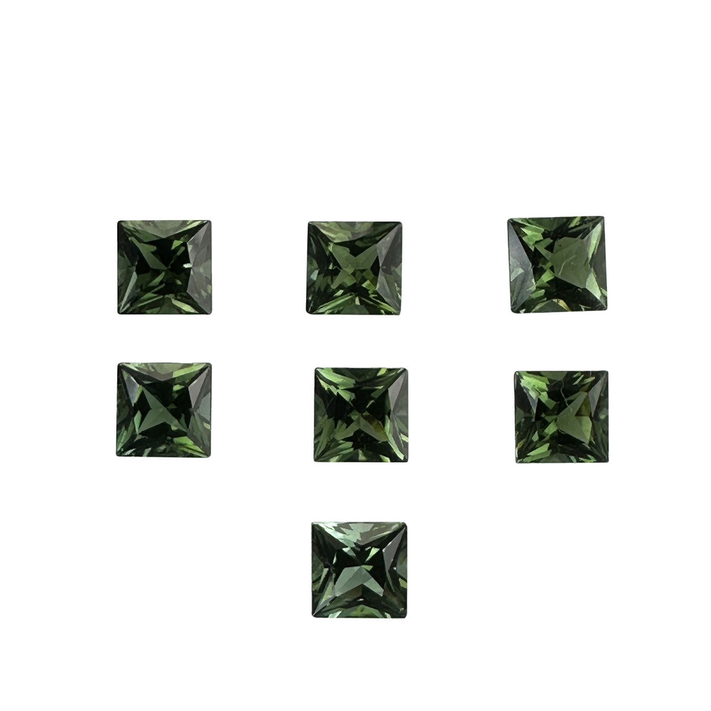 6mm Princess Cut Green Tourmaline