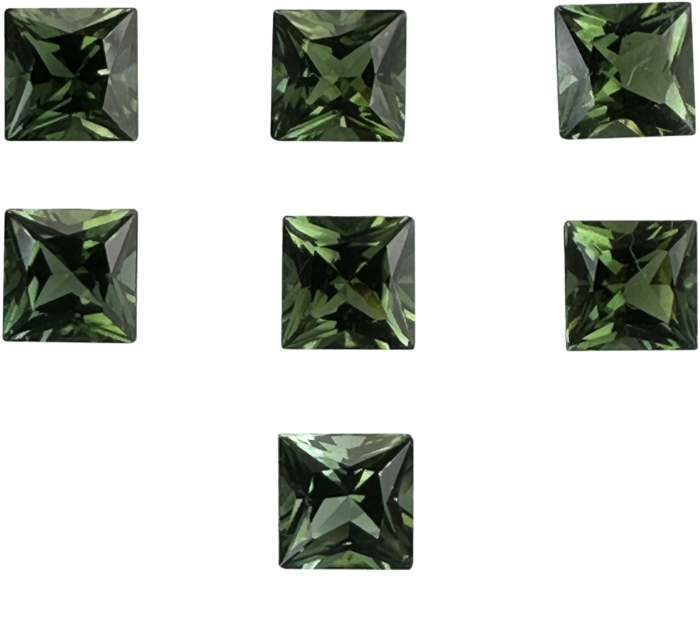 6mm Princess Cut Green Tourmaline