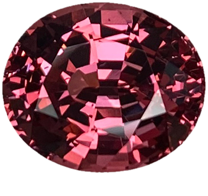 8.73ct Oval Burnt Pink Malaya Garnet