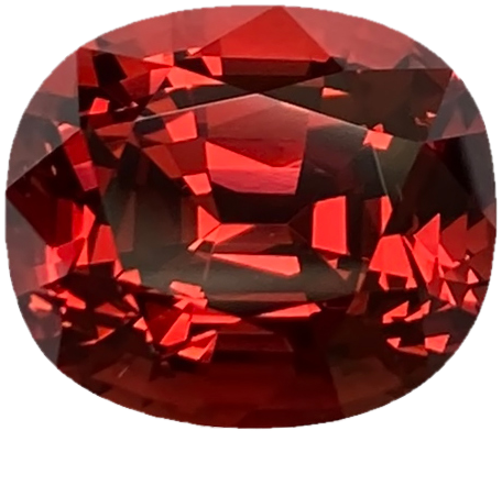 10.63ct Cushion Red-Orange Malaya Garnet