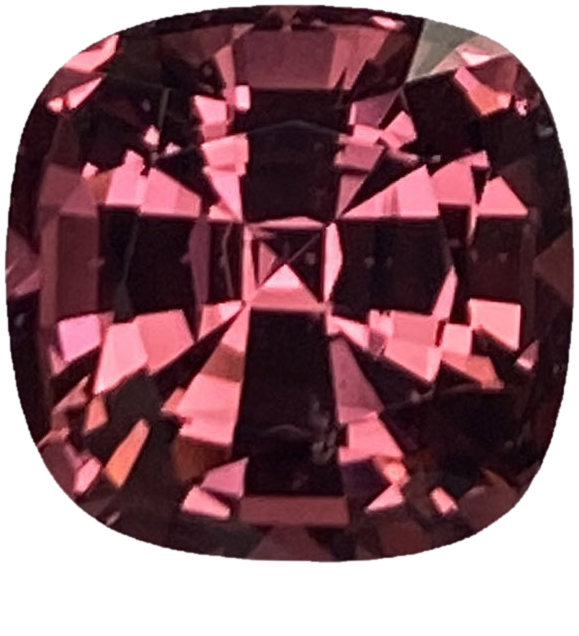 9.3x9.1mm Cushion Pink-Orange Malaya Garnet