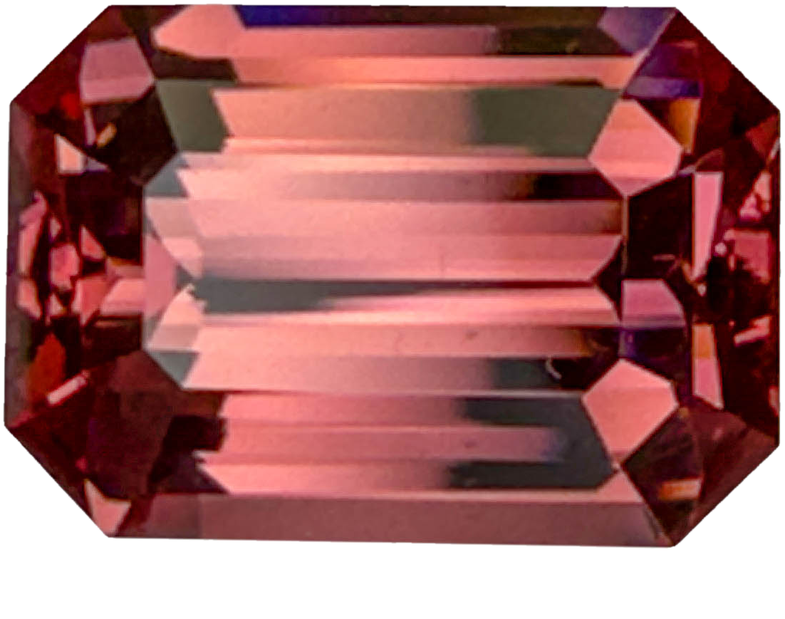 10.62ct Emerald Cut Peach Malaya Garnet