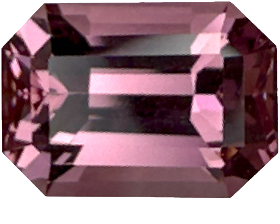 5.04ct Emerald Cut Light Pink Malaya Garnet